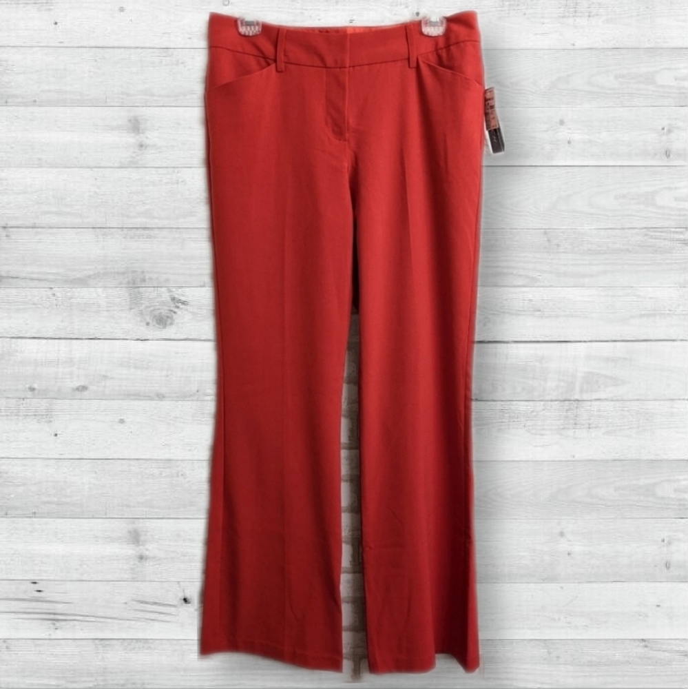 NWT Red Bootcut Flare Leg Pants Iz Byer Berkeley Fit Boot Cut Hot Pants P2